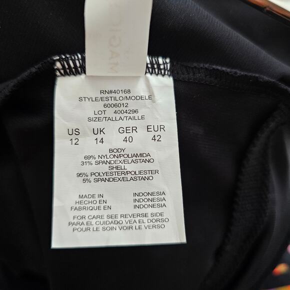 NWT MAGICSUIT Black Parker Underwire Tummy Control Convertible Swim Dress Sz 12 - Picture 14 of 16